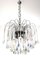 Waterfall Chandelier in Chrome with 73 Iridescent Murano Glass Crystal Drops, 1960s, Image 1