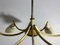 Large Sputnik Spider Ceiling Lamp in Glass and Brass, 1950s 9