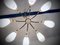 Lampada da soffitto grande Sputnik Spider in vetro e ottone, anni '50, Immagine 32