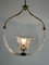 Lámpara colgante italiana vintage de cristal de Murano y latón de E. Barovier, 1950, Imagen 2
