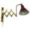 Italian Brass Scissor Wall Lamp, 1960s, Image 1