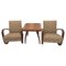H 269 Jindřich Halabala Armchairs and Spider Table, Former Czechoslovakia, 1960s, Set of 3 1