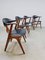 Mid-Century Cowhorn Dining Chairs by Louis Van Teeffelen, 1950s, Set of 4 2