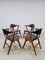 Mid-Century Cowhorn Dining Chairs by Louis Van Teeffelen, 1950s, Set of 4 1