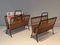 Black Lacquered Metal and Rattan Magazine Racks, 1940s, Set of 2 4