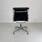 Soft Pad Aluminium Group Chair aus schwarzem Leder von Charles & Ray Eames / Eero Saarinen für Herman Miller, 1960er 3