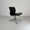 Soft Pad Aluminium Group Chair aus schwarzem Leder von Charles & Ray Eames / Eero Saarinen für Herman Miller, 1960er 1