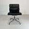 Soft Pad Aluminium Group Chair aus schwarzem Leder von Charles & Ray Eames / Eero Saarinen für Herman Miller, 1960er 4