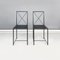 Italian Modern Moka Chairs in Black Metal and Leather by Mario Asnago & Claudio Vender for Flexoform, 1939, Set of 2 2
