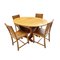 Art Deco Oak Dining Table and Chairs, 1950s, Set of 5 2