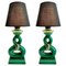 Ceramic Table Lamps with Hand Painted Decoration from Car, 1930s, Set of 2, Image 1