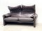 Maralunga Sofa in Dark Brown Leather by Vico Magistressti for Cassina 4