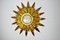 Brutalist Floral Sun Sconce in Gilded Metal, Italy, 1970s, Image 1