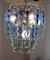Lámpara de araña italiana de cristal tallado de Murano azul de Zero Quattro, 1970, Imagen 5