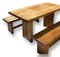 Vintage Table and Benches by Pierre Chapo, Set of 3 13