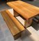 Vintage Table and Benches by Pierre Chapo, Set of 3, Image 2