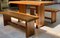 Vintage Table and Benches by Pierre Chapo, Set of 3, Image 3