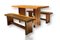 Vintage Table and Benches by Pierre Chapo, Set of 3, Image 12