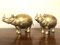 Brass Rhino Figurines in the style of Gabrilla Crespi, 1970s, Set of 2 1