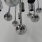 Lámpara Sputnik vintage con 9 puntos de luz y 16 esferas de cromo, años 70, Imagen 15