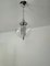 Lámpara colgante italiana de metal de aluminio cromado y vidrio transparente, años 70, Imagen 6