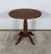 Small Oak and Walnut Pedestal Side Table 1