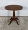 Small Oak and Walnut Pedestal Side Table, Image 1