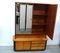 Mid-Century Highboard Leinen Schrank mit Kommode mit 2 Spiegeltüren aus Buchenholz & Schwarz, Deutschland, 1950er 2