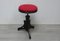 Victorian German Piano Workshop Stool in Red Upholstery, Image 1
