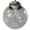 Vintage Dutch Smoked Bubble Glass & Brass Pendant Light 4