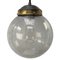 Lampe à Suspension Vintage en Verre Bullé et Laiton, Pays-Bas 1