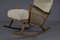 Rocking Chair en Peau de Mouton en Bois, 1950s 10