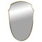 Italian Brass Wall Shield Mirror, 1950s 1