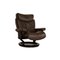 Brown Leather Magic Armchair & Footstool from Stressless, Set of 2 6