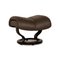Brown Leather Magic Armchair & Footstool from Stressless, Set of 2 10