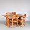 Pine Dining Table and Chairs, Sweden, 1970s, Set of 5, Image 1