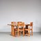 Pine Dining Table and Chairs, Sweden, 1970s, Set of 5, Image 4