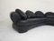 Sectional Sofa in Black Leather attributed to Wiener Werkstätte, 1980s, Set of 4 9