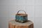 Antique Swedish Blue Folk Art Decorative Basket, Image 2