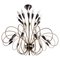 Grand Lustre à 24 Lampes Mid-Century en Laiton de Stilnovo, Italie, 1950s 1