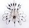Grand Lustre à 24 Lampes Mid-Century en Laiton de Stilnovo, Italie, 1950s 4