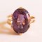 Vintage 18k Yellow Gold Cocktail Ring with Amethyst, 1960s, Image 2