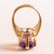 Vintage 18k Yellow Gold Cocktail Ring with Amethyst, 1960s 9