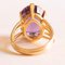 Vintage 18k Yellow Gold Cocktail Ring with Amethyst, 1960s 5