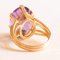 Vintage 18k Yellow Gold Cocktail Ring with Amethyst, 1960s 6