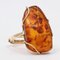 Vintage 14K Yellow Gold Amber Ring, 1970s, Image 1