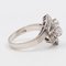 Vintage 14K White Gold Cut Diamond Trefoil Ring, 1940s, Image 4