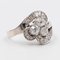 Vintage 14K White Gold Cut Diamond Trefoil Ring, 1940s 3