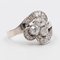Vintage 14K White Gold Cut Diamond Trefoil Ring, 1940s, Image 3