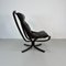 Vintage High Backed Falcon Chair in Dark Brown Leather by Sigurd Resell 2